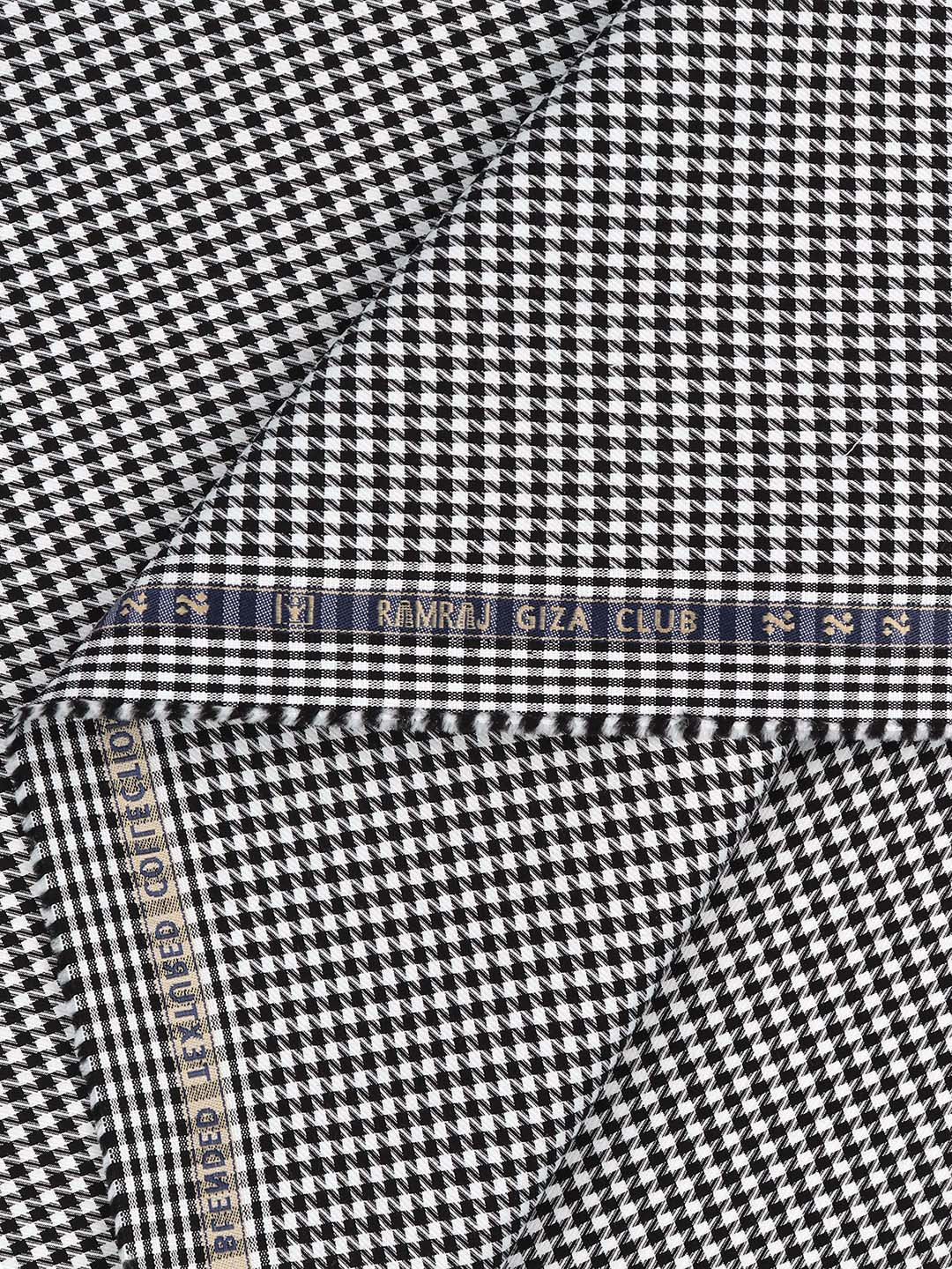 100% Giza Cotton Self Design Black Shirt Fabric Casino Grand