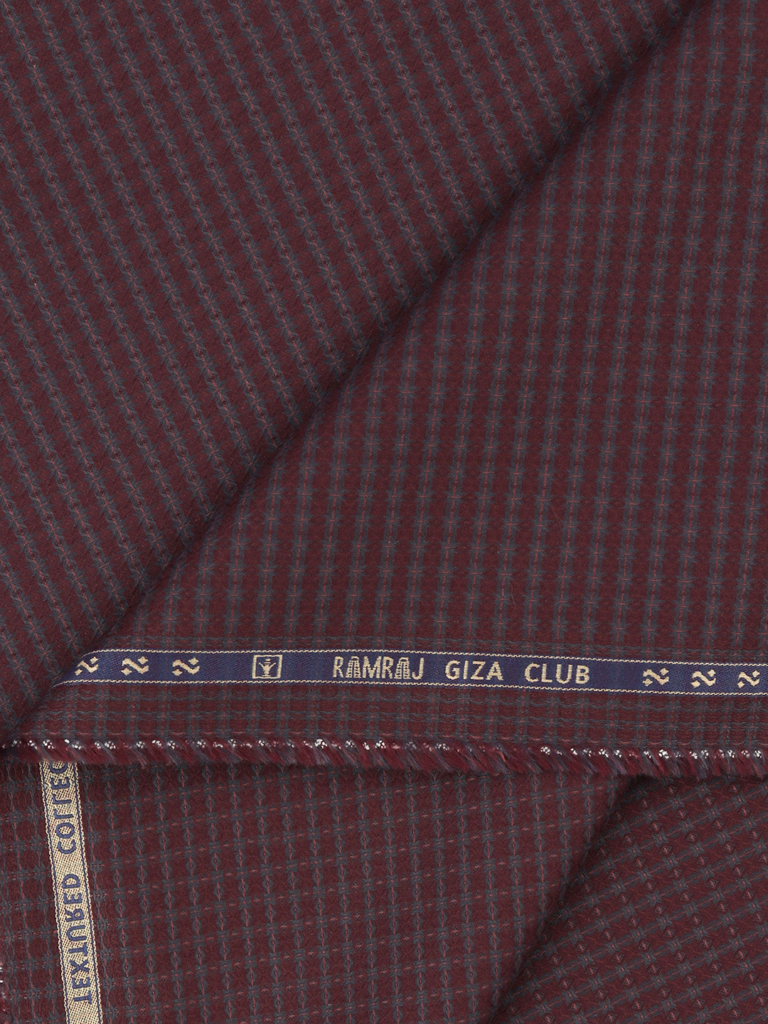 100% Giza Cotton Self Design Dark Purple Shirt Fabric Casino Grand