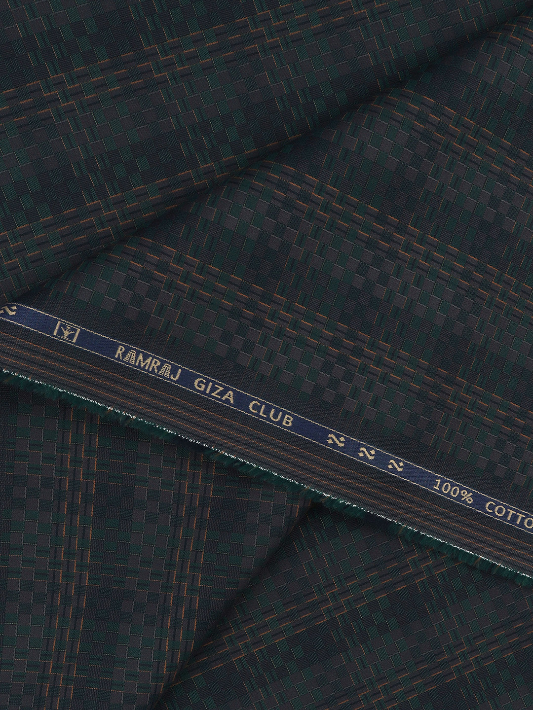 Men 100% Giza Cotton Self Design Navy Shirt Fabric Casino Grand