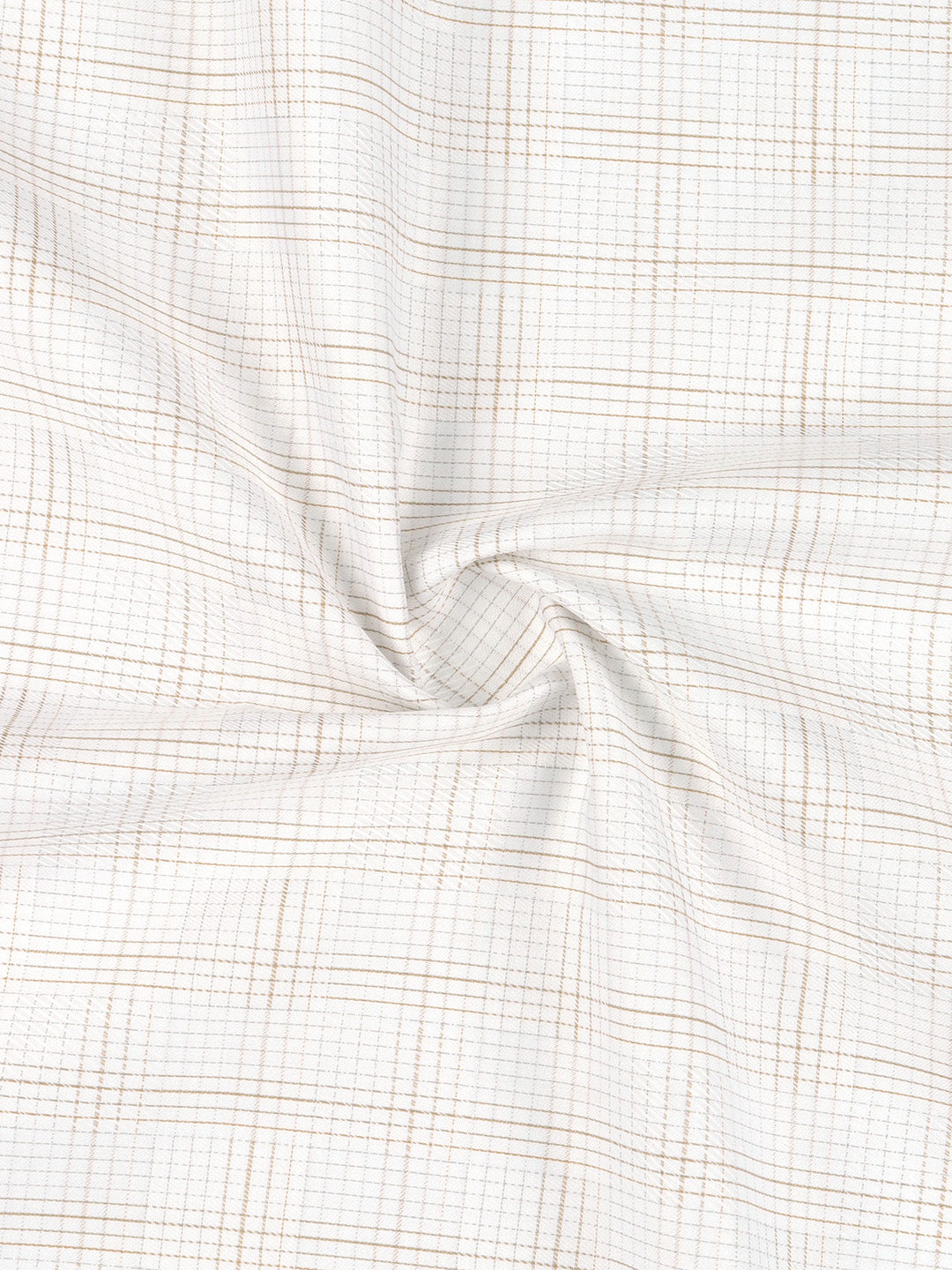 100% Giza Cotton Self Design White with Brown Shirt Fabric Casino Grand