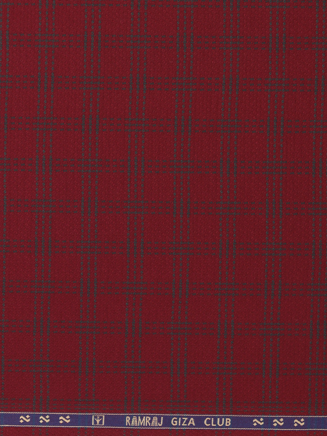 Men 100% Giza Cotton Self Design Red Shirt Fabric Casino Grand