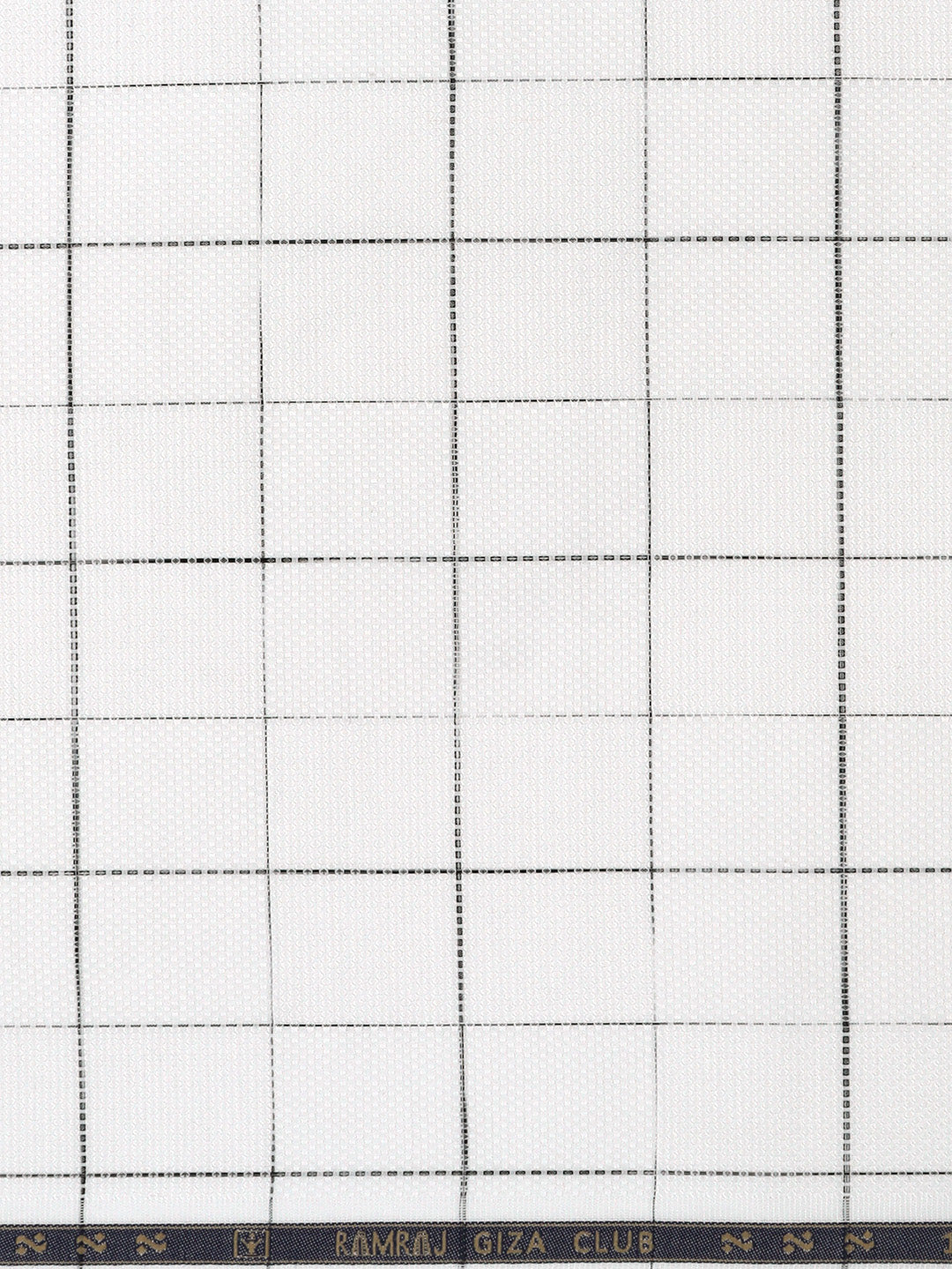 Men 100% Giza Cotton Checked White Shirt Fabric Casino Grand