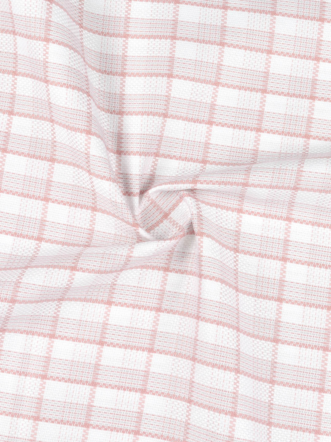 100% Giza Cotton Self Design White with Peach Shirt Fabric Casino Grand