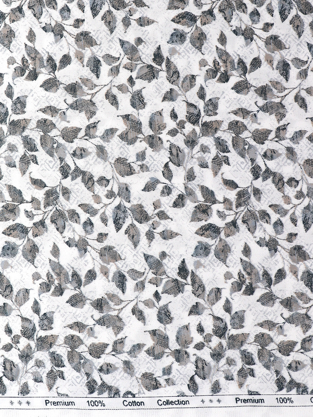 Men Cotton Blend Printed Shirt Fabric White Alpha