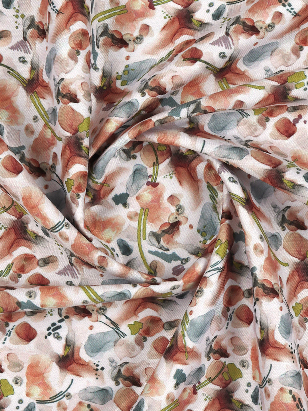 Men Cotton Rich Orange Printed Shirt Fabric Oslo Print