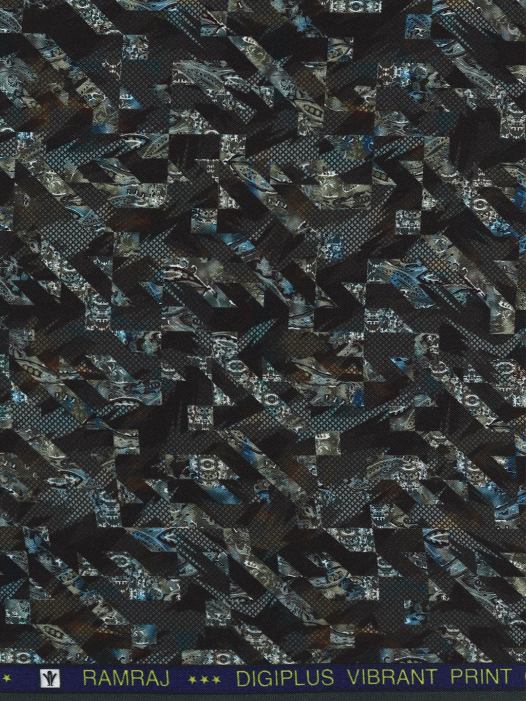 Men Cotton Rich Dark Green Printed Shirt Fabric Oslo Print