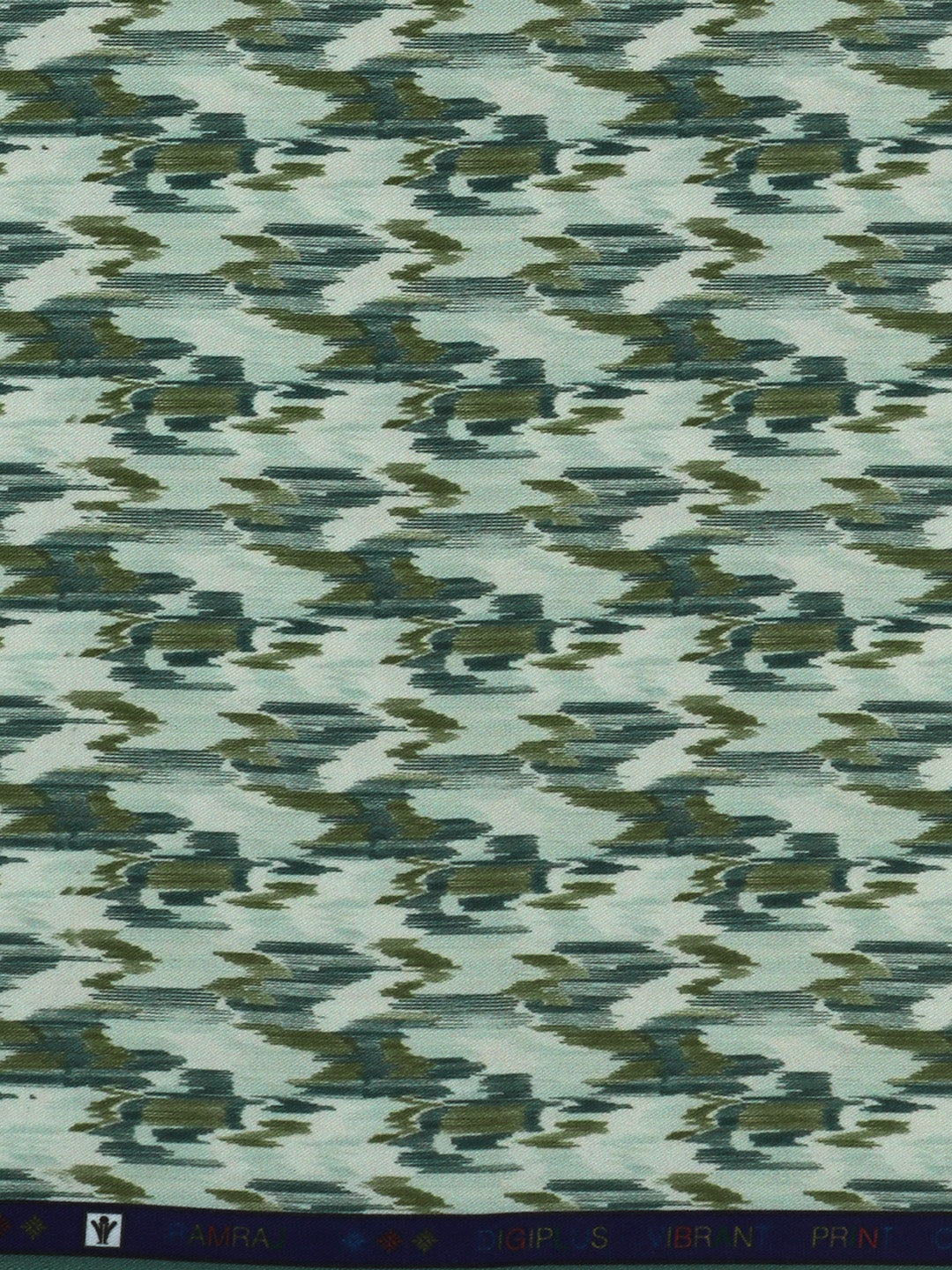 Men Cotton Rich Green Printed Shirt Fabric Oslo Print