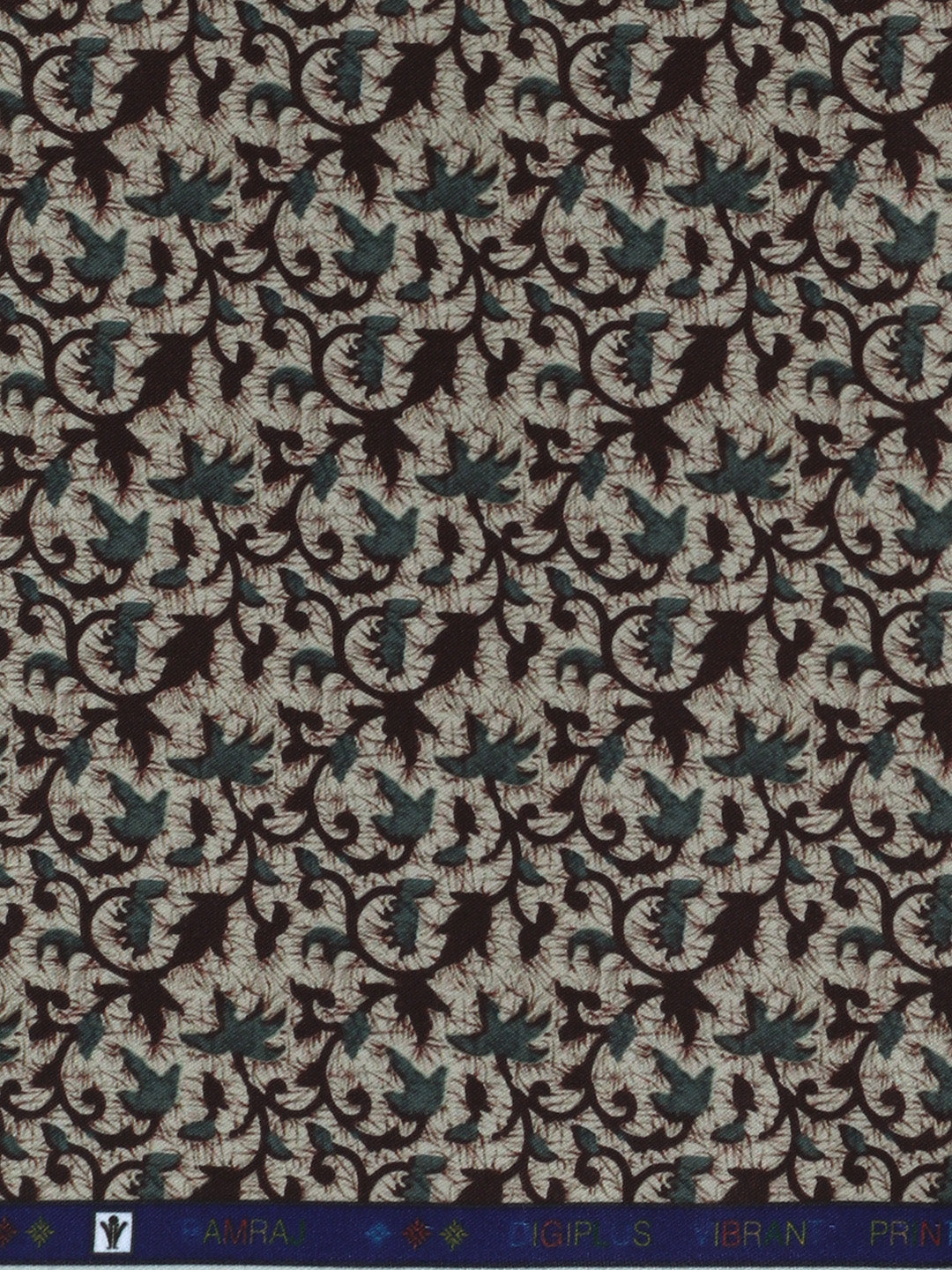 Men Cotton Rich Light Brown Printed Shirt Fabric Oslo Print