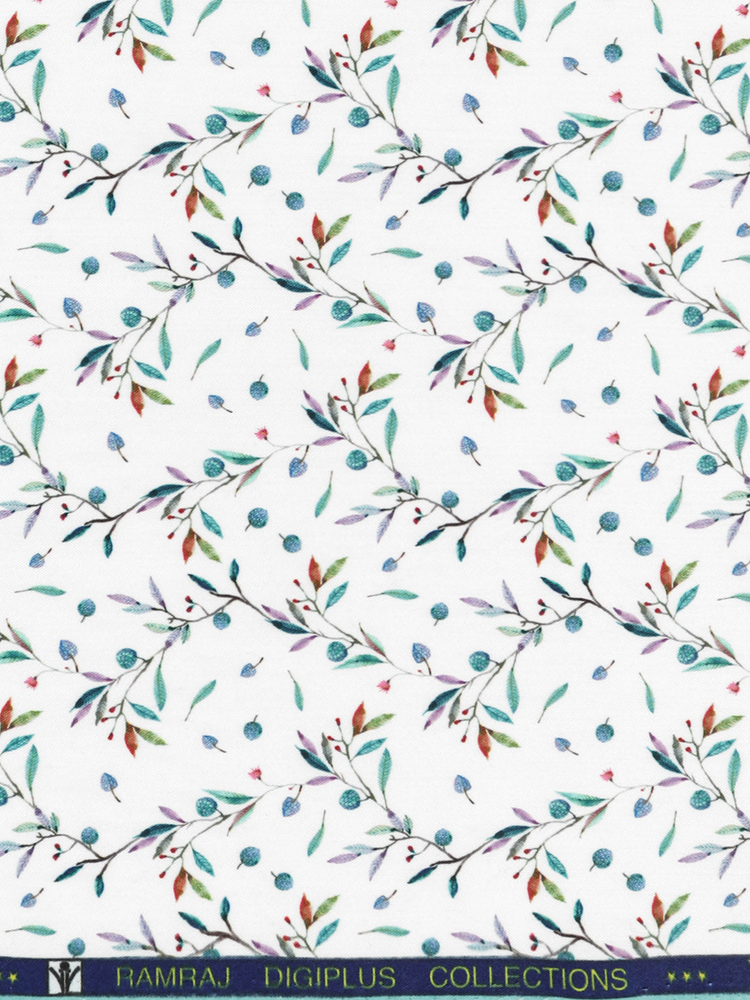 Men Cotton Rich White Printed Shirt Fabric Oslo Print