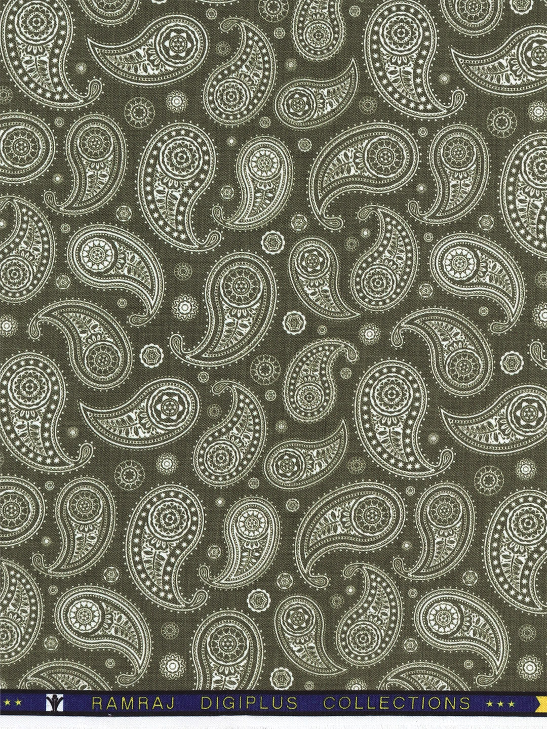 Men Cotton Rich Green Printed Shirt Fabric Oslo Print