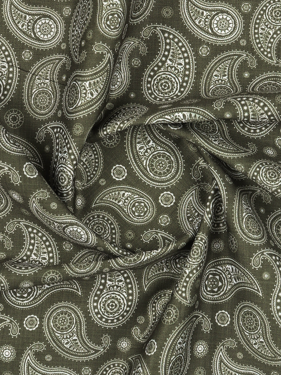 Men Cotton Rich Green Printed Shirt Fabric Oslo Print