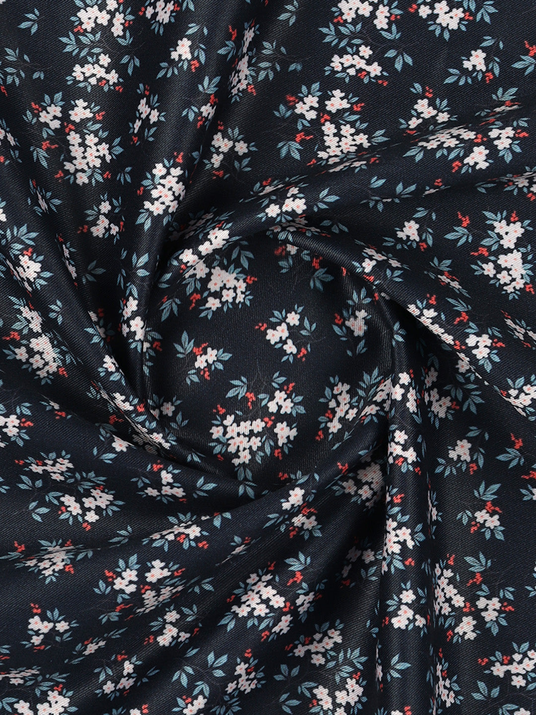 Men Cotton Rich Navy Printed Shirt Fabric Oslo Print