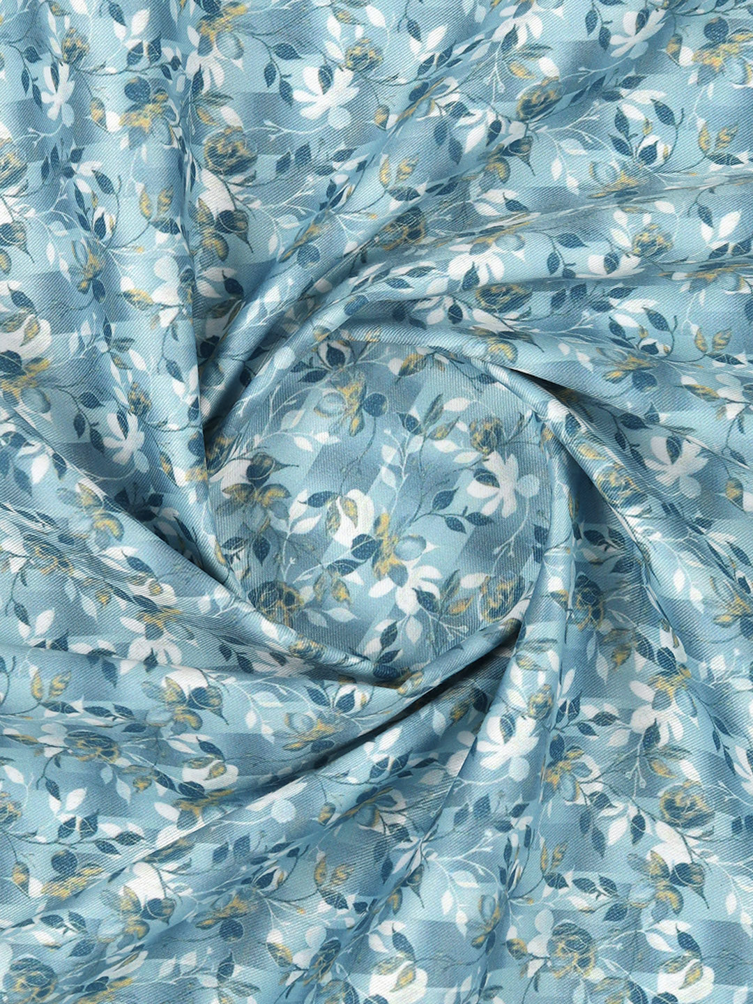 Men Cotton Rich Light Blue Printed Shirt Fabric Oslo Print