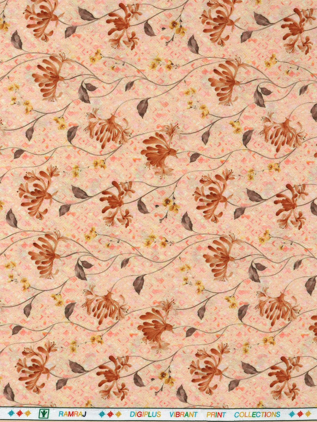 Men Cotton Rich Orange Printed Shirt Fabric Oslo Print