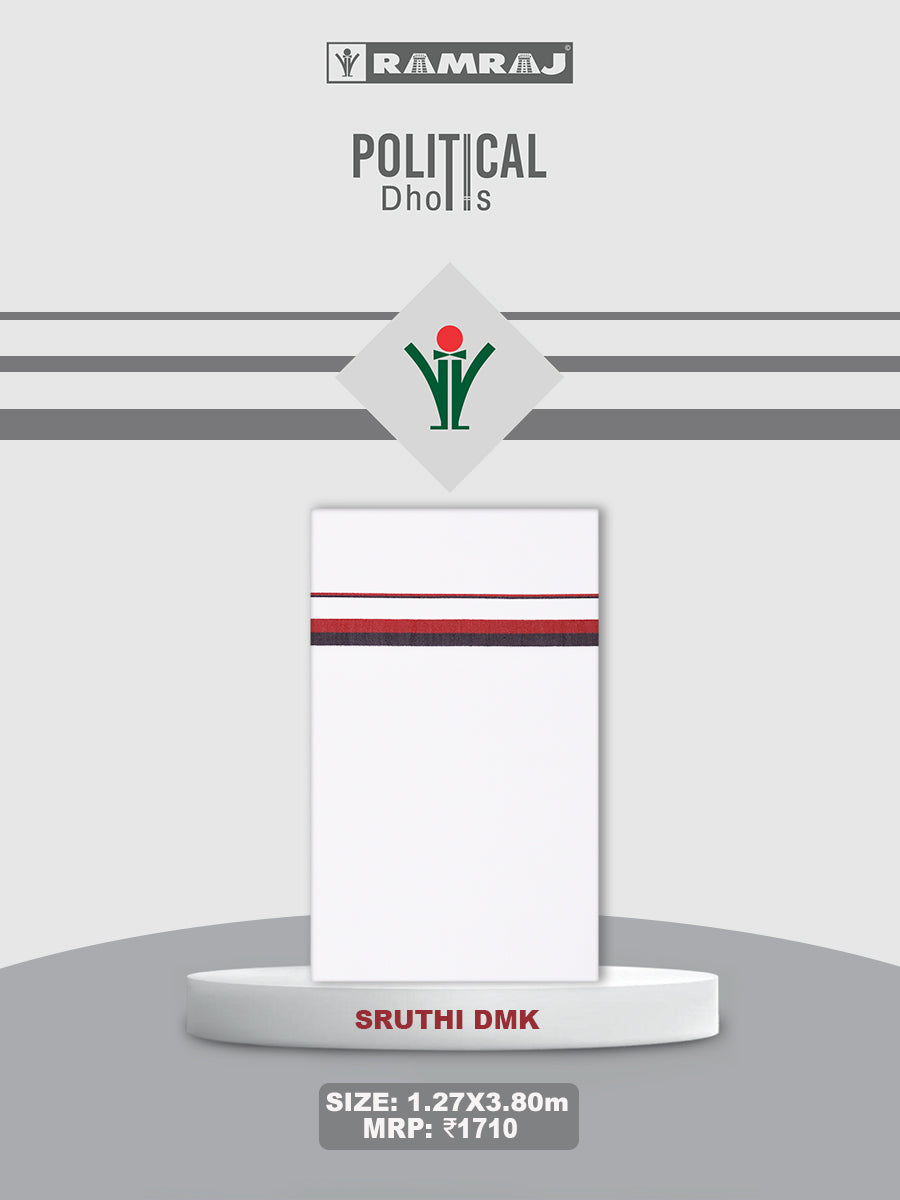 Cotton Political Dhoti - Sruthi DMK