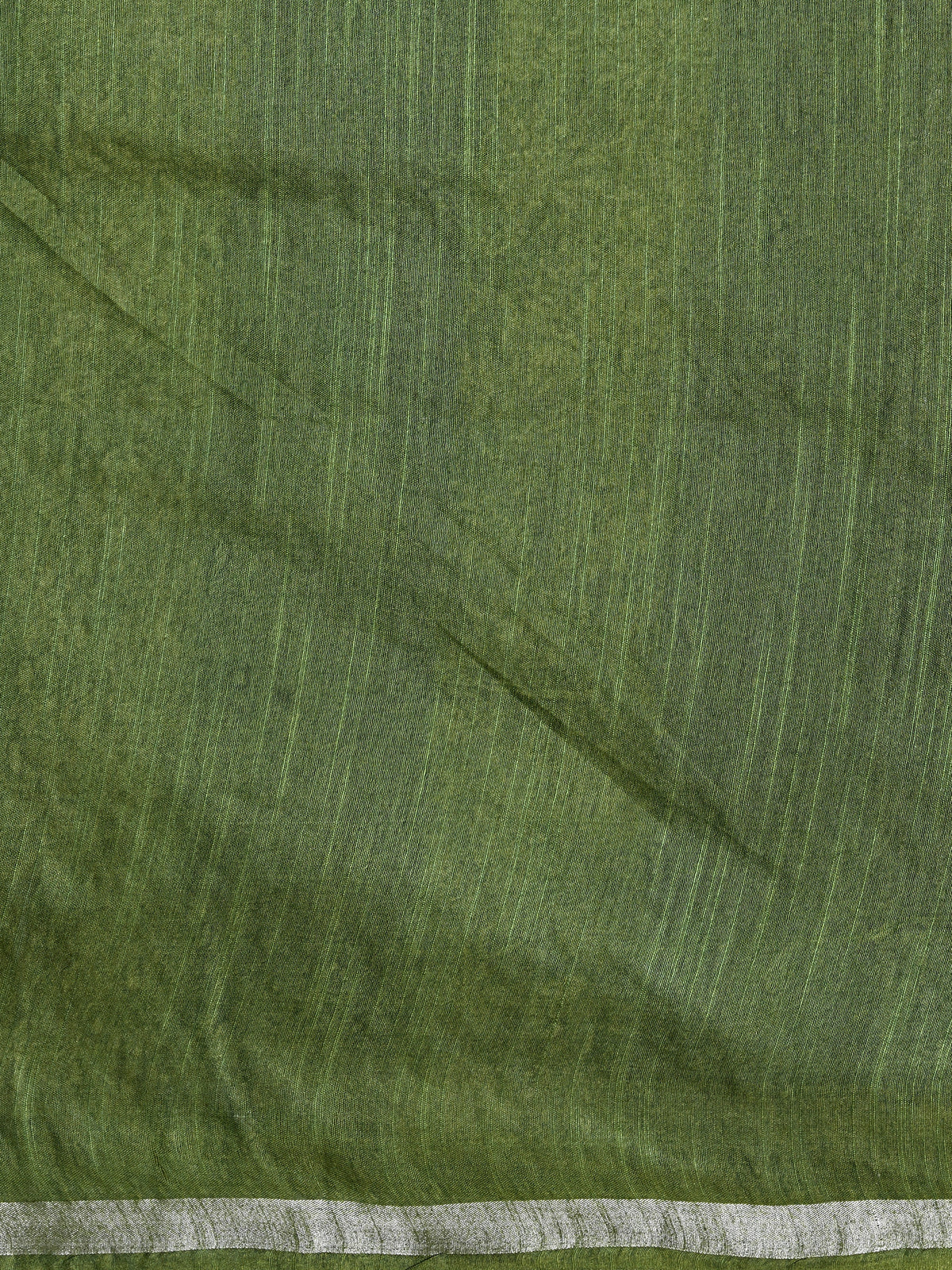 Women Semi Tussar Olive Green Saree ST378