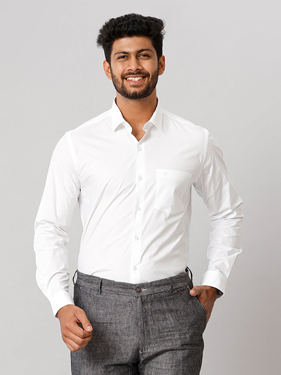 Buy Pure Cotton White Full Sleeve Shirt for Men Online, Buy Men's Full  Sleeve Cotton White Shirts, Pure Cotton White Shirts at Best Price