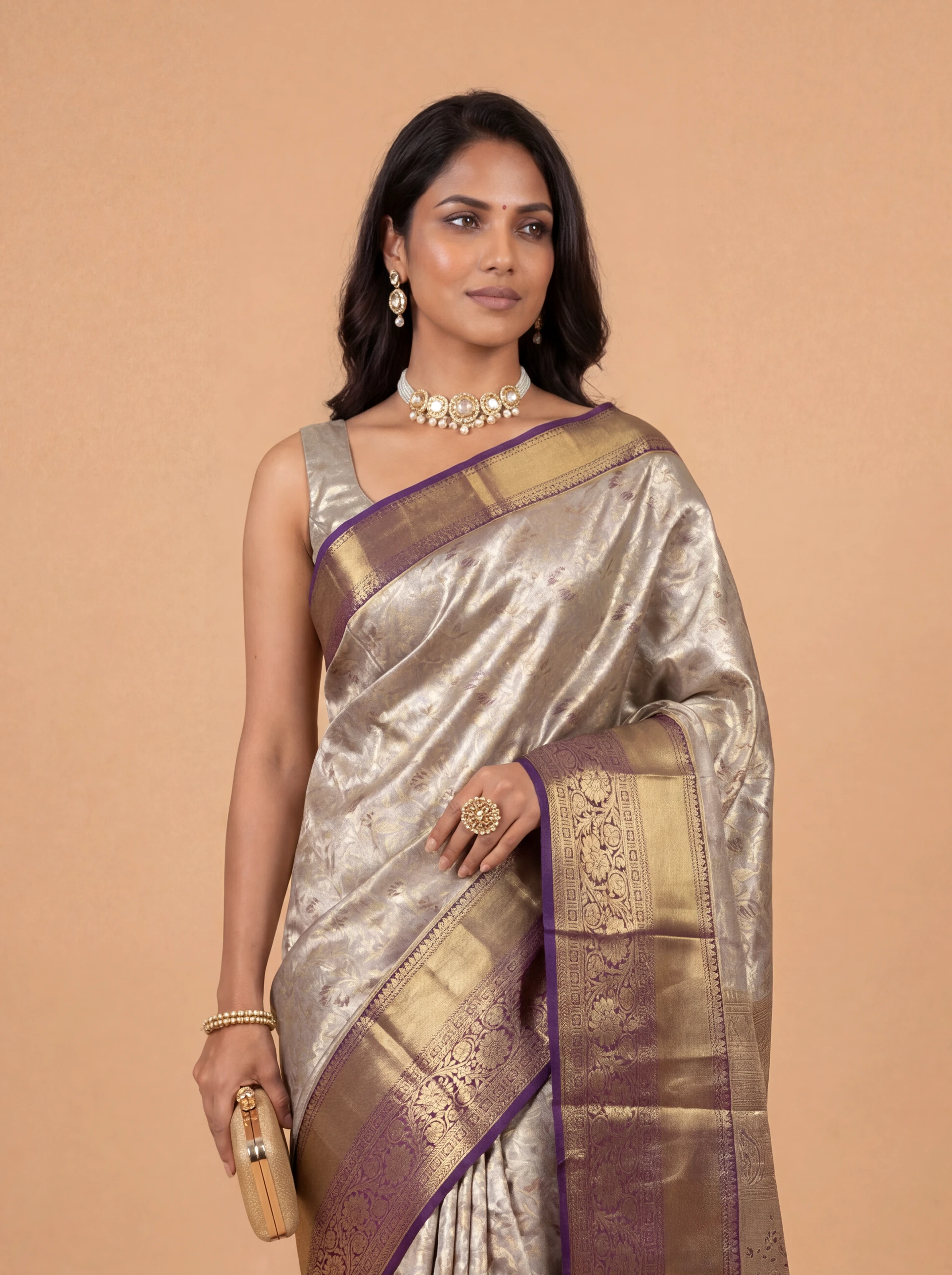 Women Art Silk Grey Saree ASS141