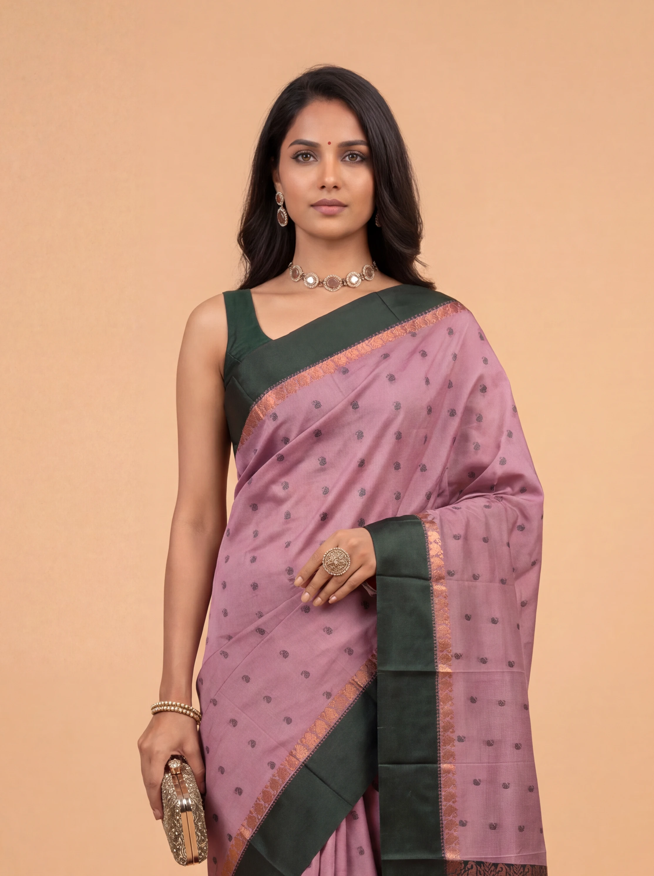 Women Art Silk Pink Saree ASS147