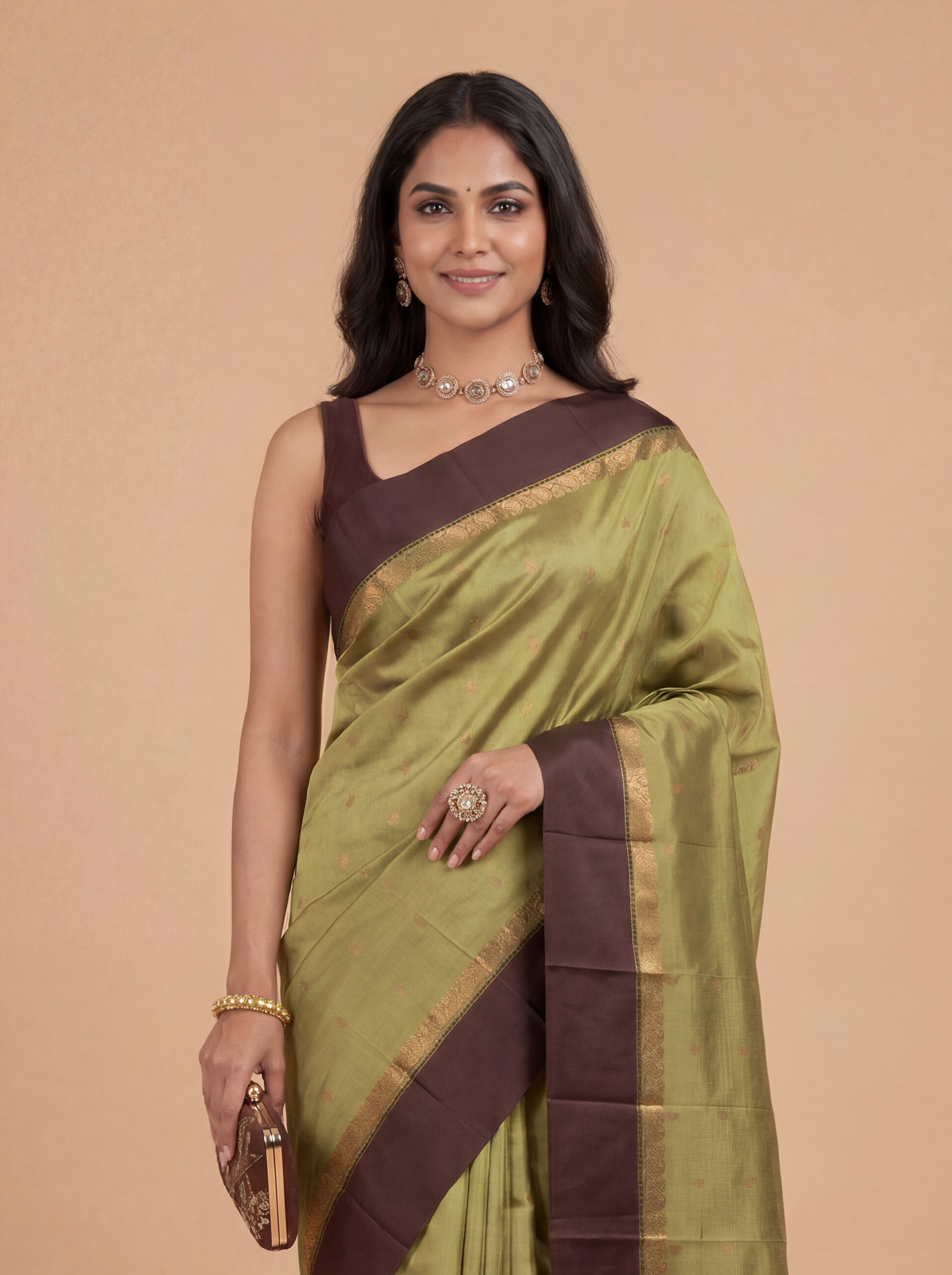Women Art Silk Mustard Green Saree ASS146