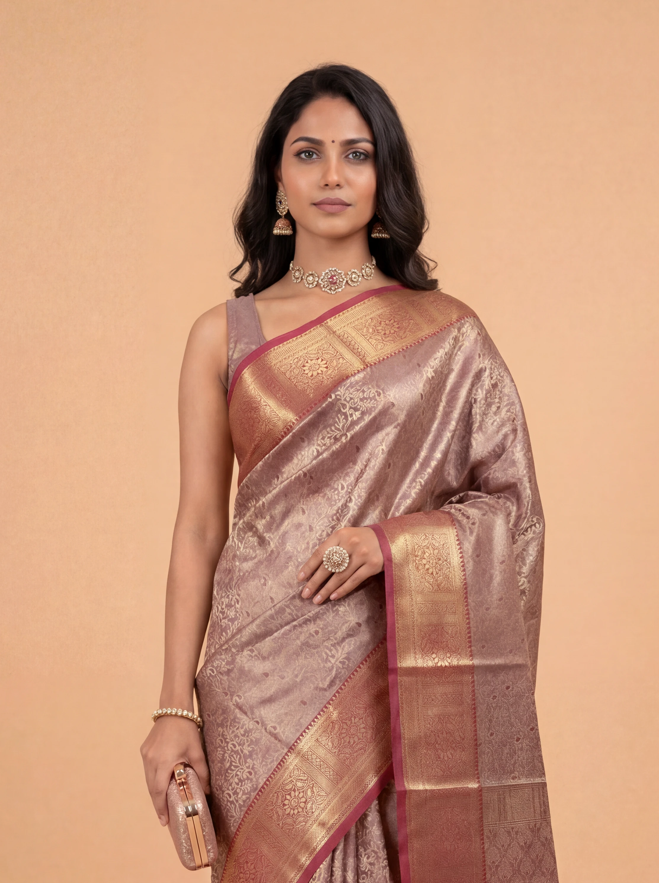 Women Art Silk Maroon with Gold Saree ASS139