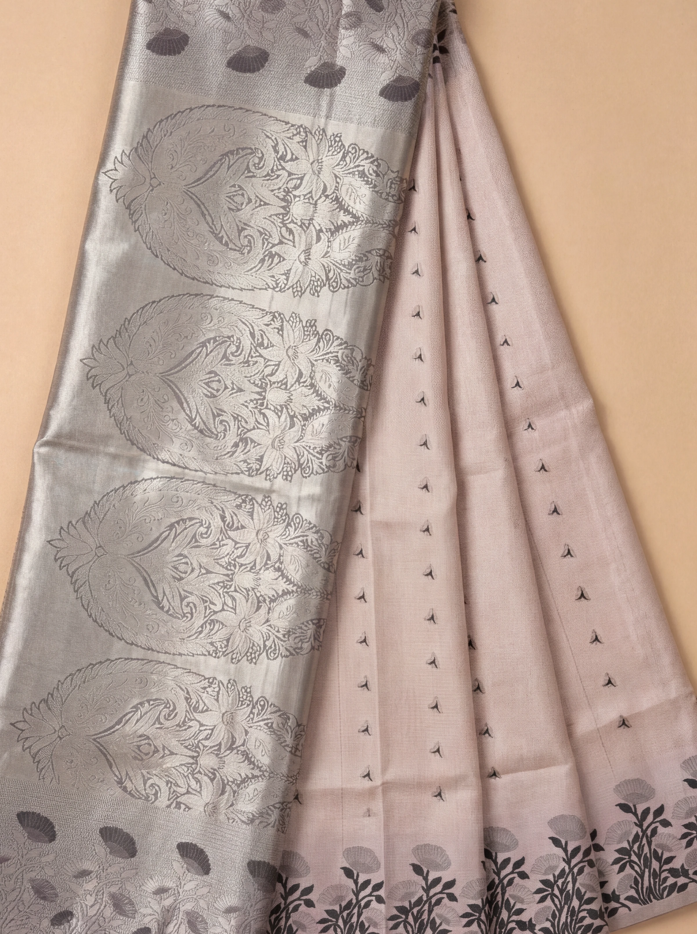 Women Art Silk Peach Saree ASS136