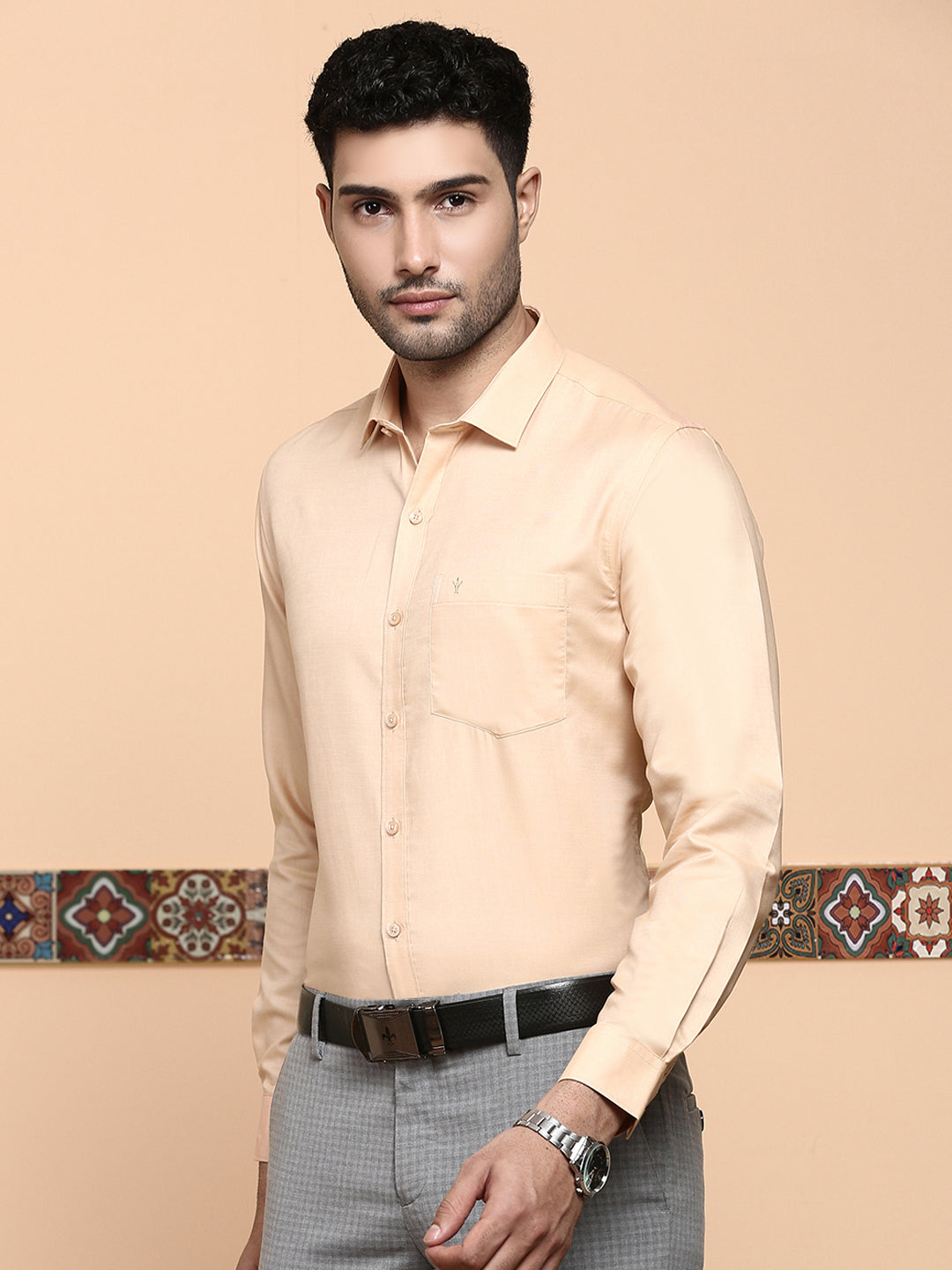 Men Premium Cotton Shirt Dark Sandal EL GP18