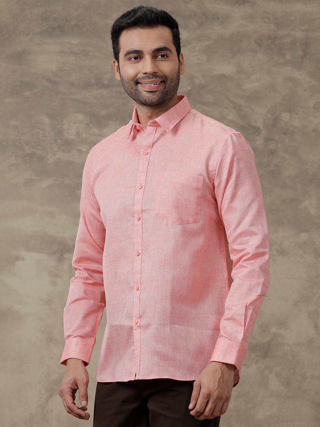 Men Cotton Blend Shirt Light Pink T3 CV11
