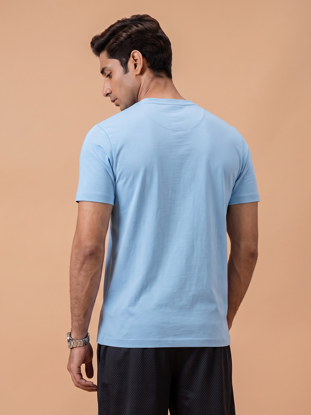 100% Cotton Crew Neck Tee Sky Blue