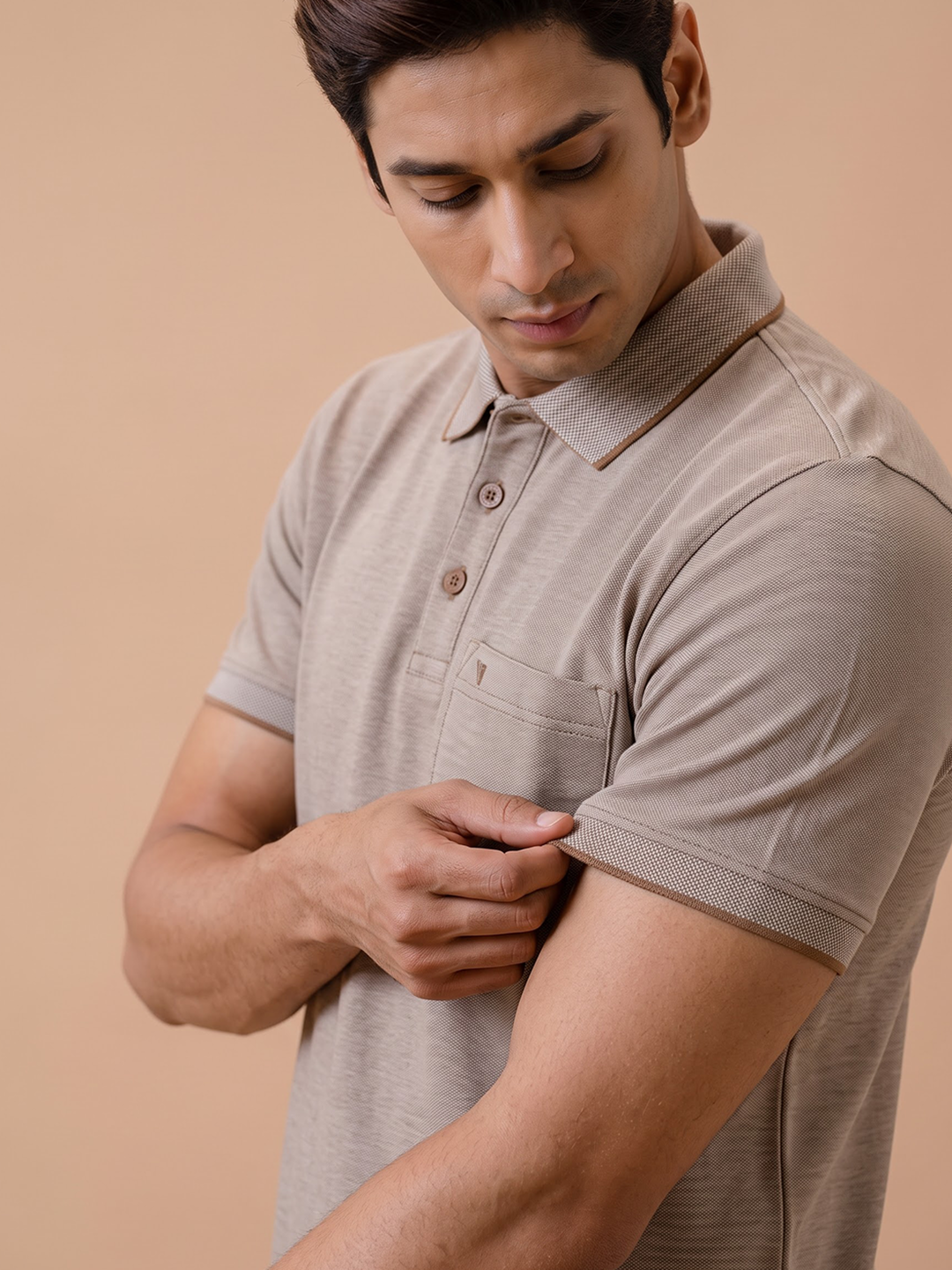 Cotton Rich Pique Polo T-Shirt Russian Olive