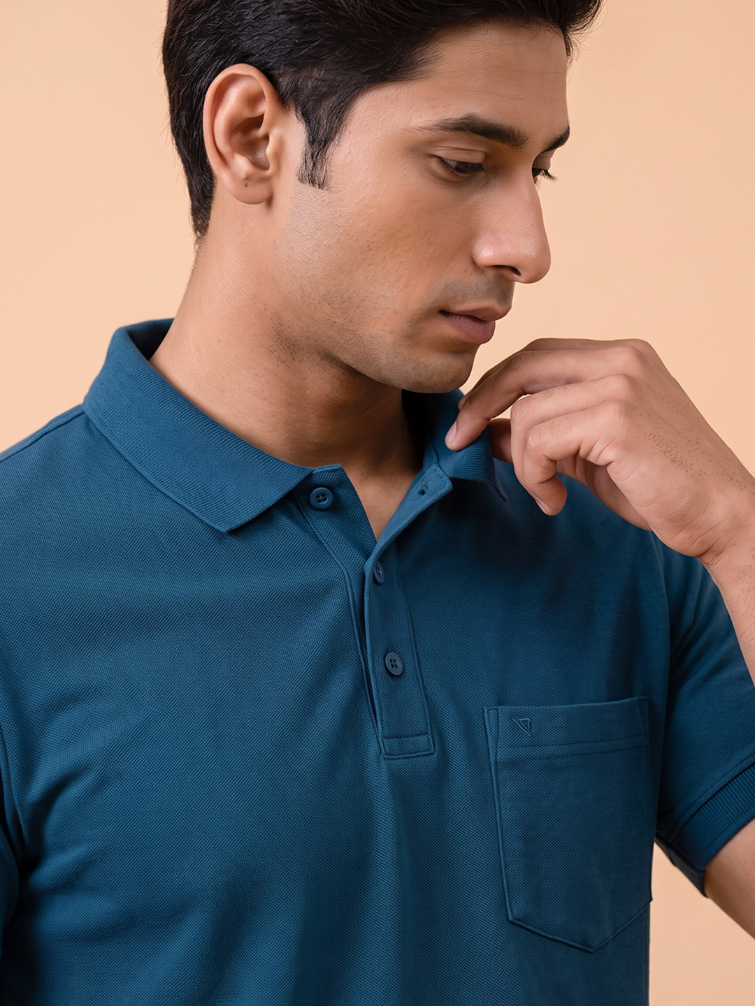 Cotton Rich Pique Polo T-Shirt Naptune Blue
