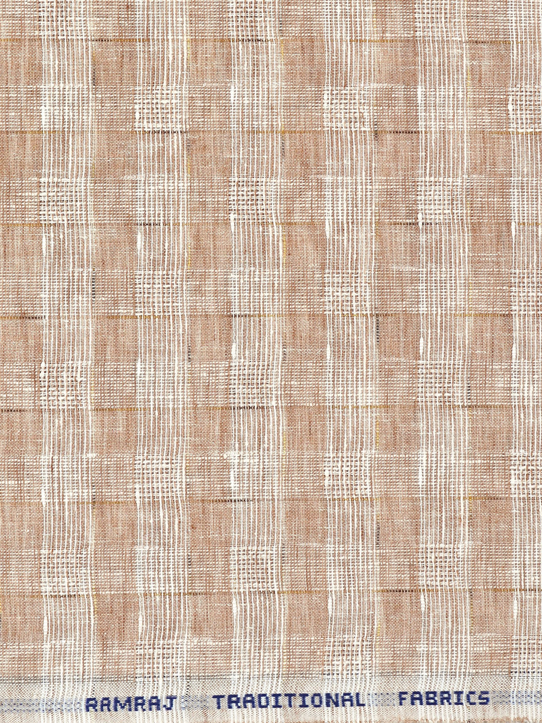 Cotton Rich Self Design Shirt Fabric Brown High Style