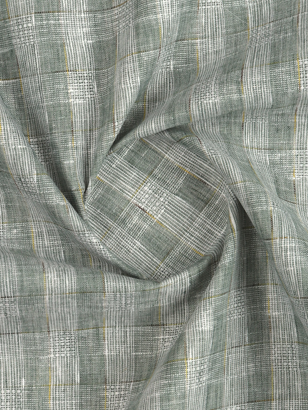 Men Cotton Rich Self Design Shirt Fabric Green High Style