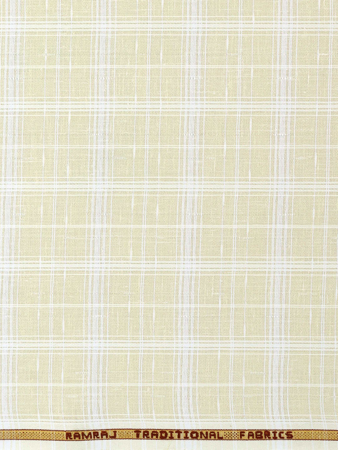 Men Cotton Rich Checked Light Yellow Shirt Fabric High Style