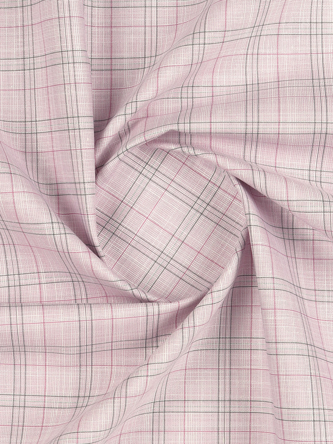 Men Cotton Blend Checked Shirt Fabric Pink Variety