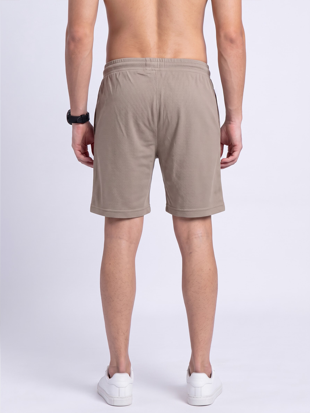 Cotton Rich Aeroflex Structured Beige Shorts AFS3