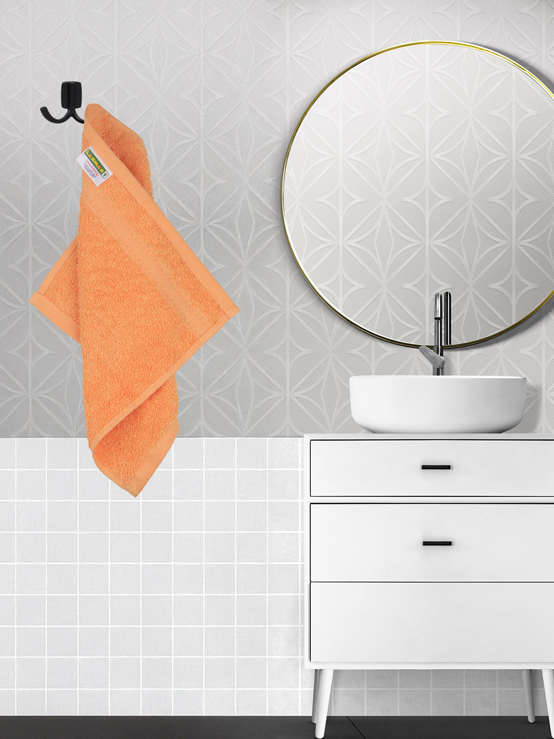 Cotton Bamboo Face Towel Orange (Pack of 4)