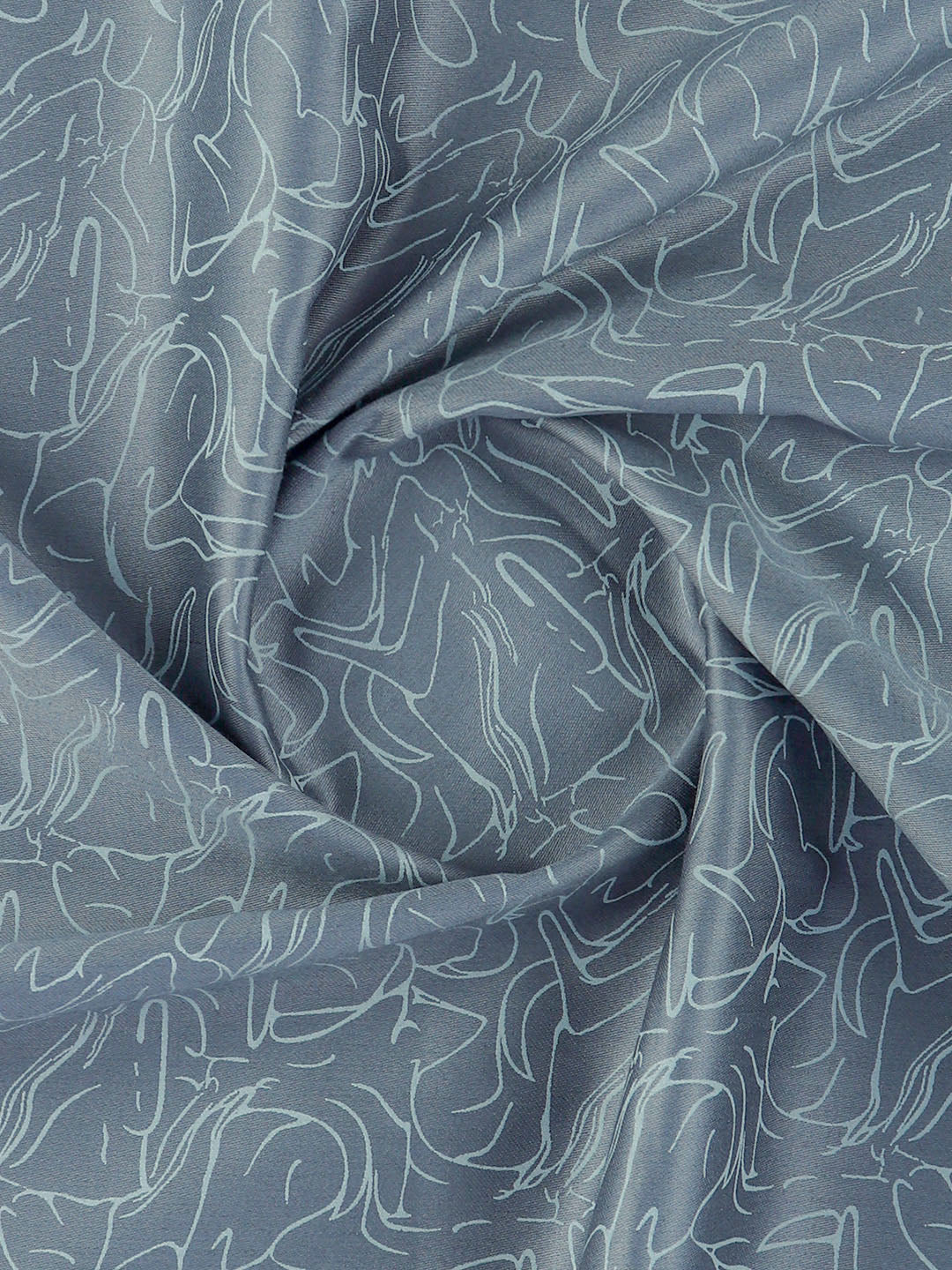 Men Cotton Rich Ash Blue Printed Shirt Fabric Oslo Print