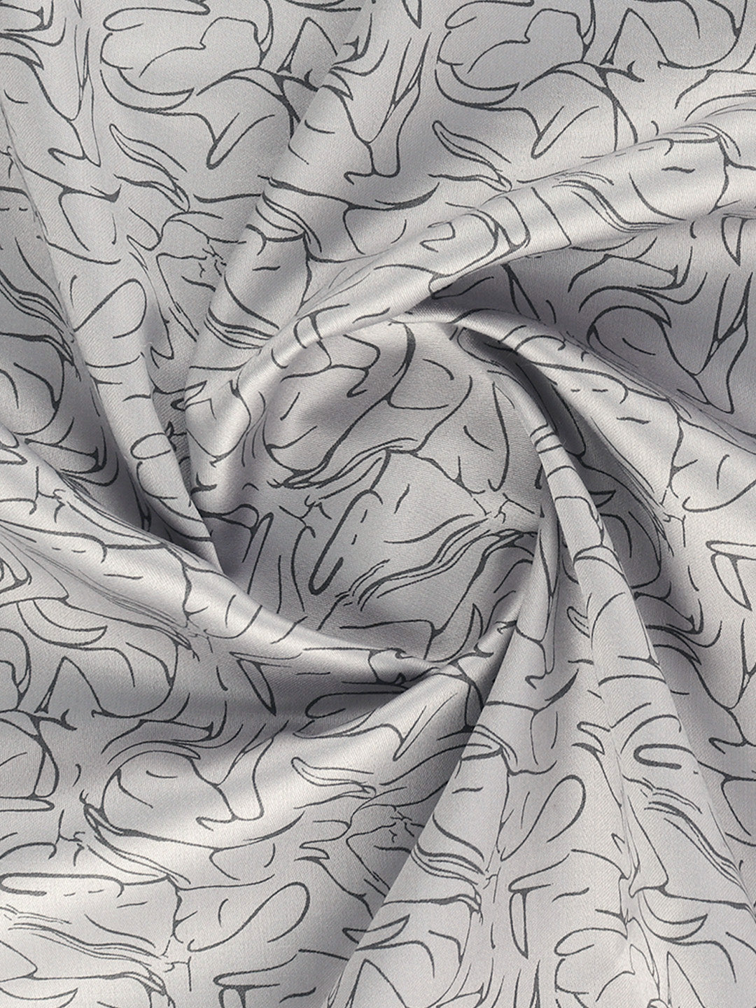 Men Cotton Rich Grey Printed Shirt Fabric Oslo Print