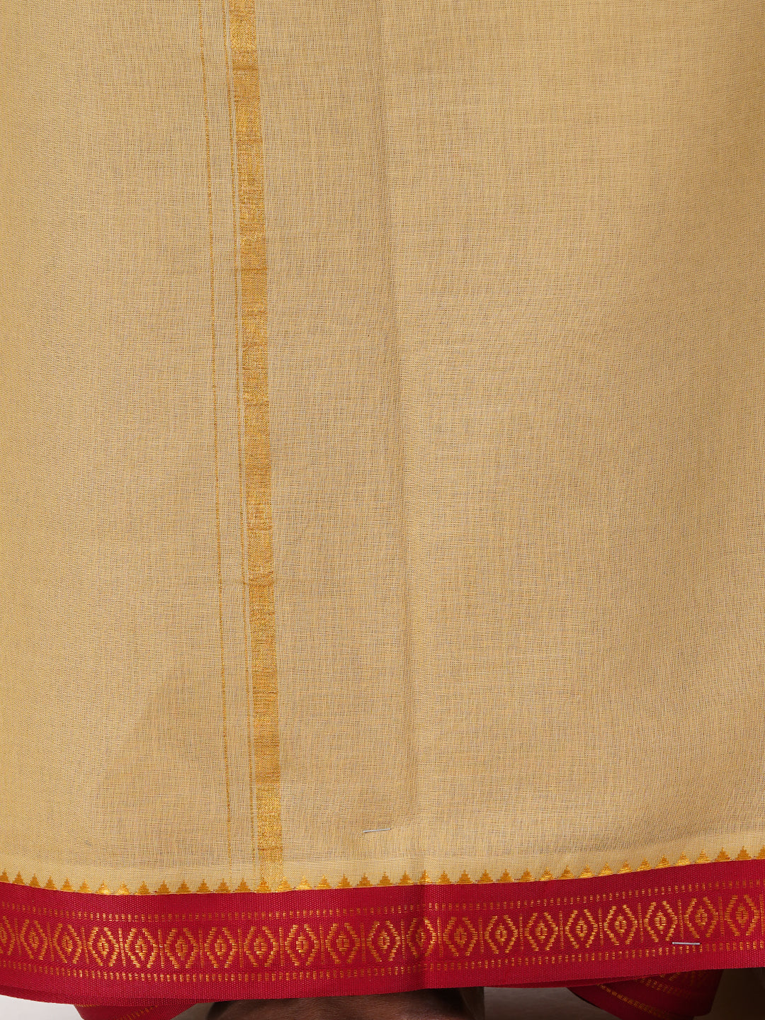Mens Light Kakki Dhoti With Big Border Sudharsan-Zoom view