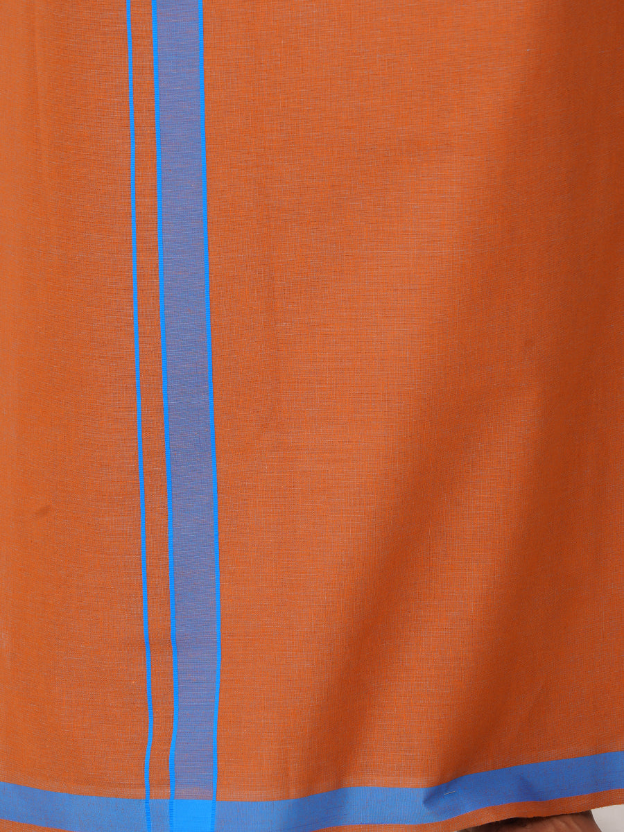 Mens Kavi Lungi with Fancy Border My Trend Colour 2-Zoom view