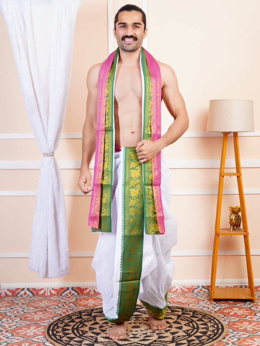 Men Double Side Border Panchakacham With Angavasthram Vigneshwara(9+5) VW02
