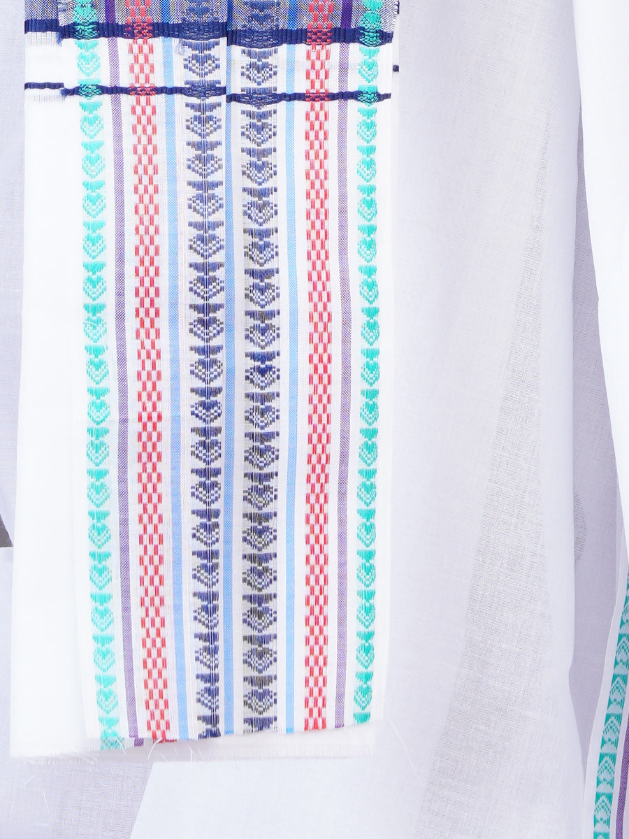 Men Fancy Navy Border Panchakacham With Angavasthram Srirasthu(9+5) SR35
