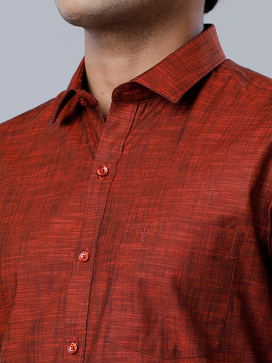 Mens Formal Shirt Half Sleeves Dark Maroon CL2 GT28-Zoom view