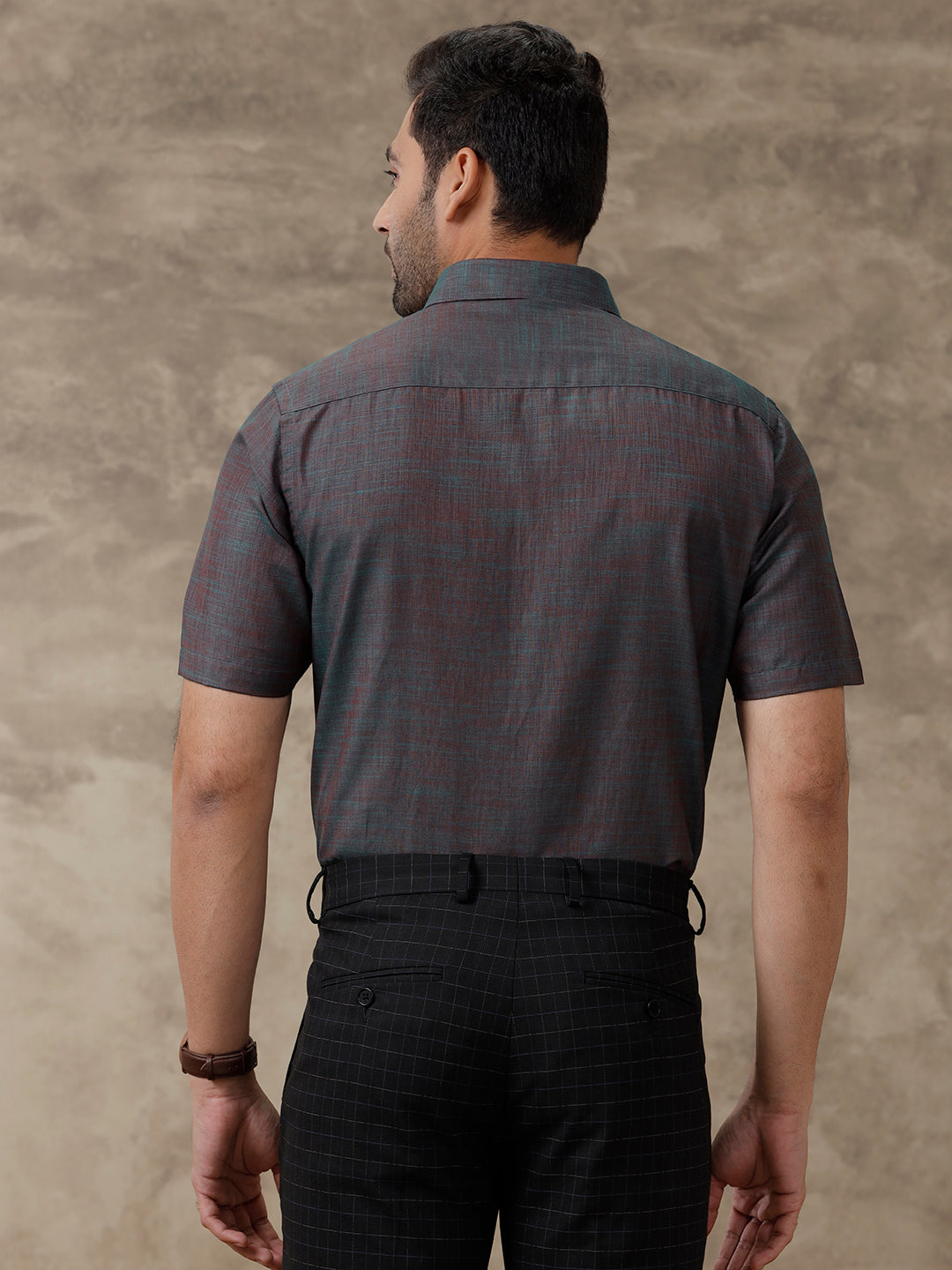 Men Cotton Rich Half Sleeves Shirt Grey CK11