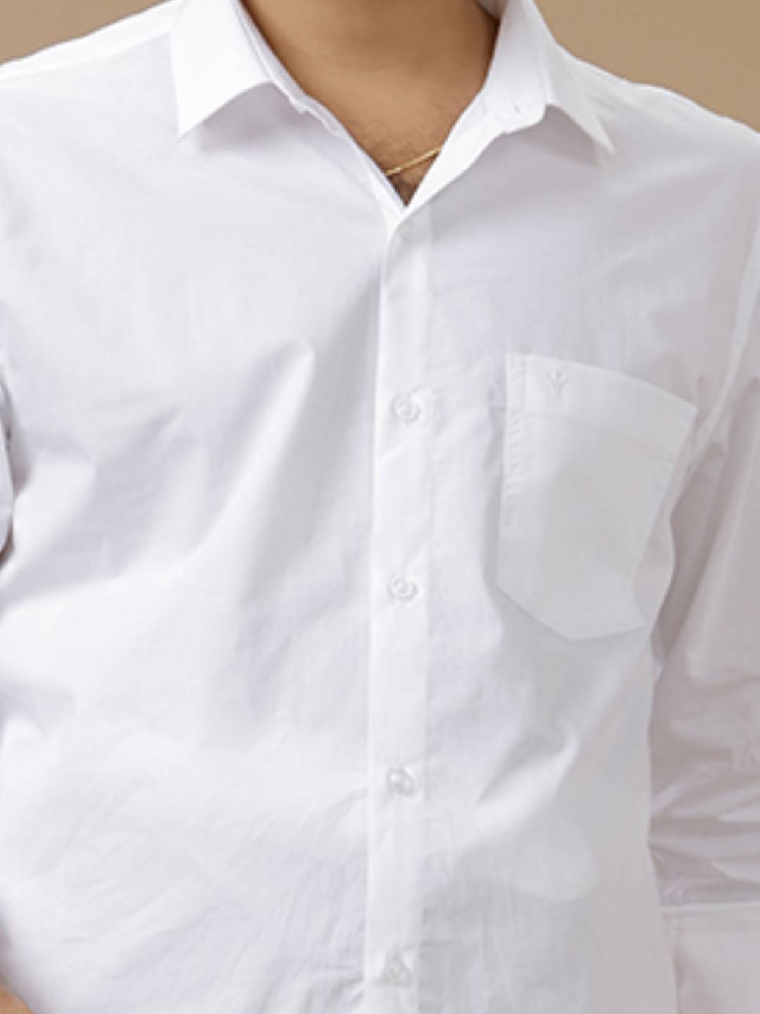 Men White Shirt with Single Layer Maroon Dhoti Combo