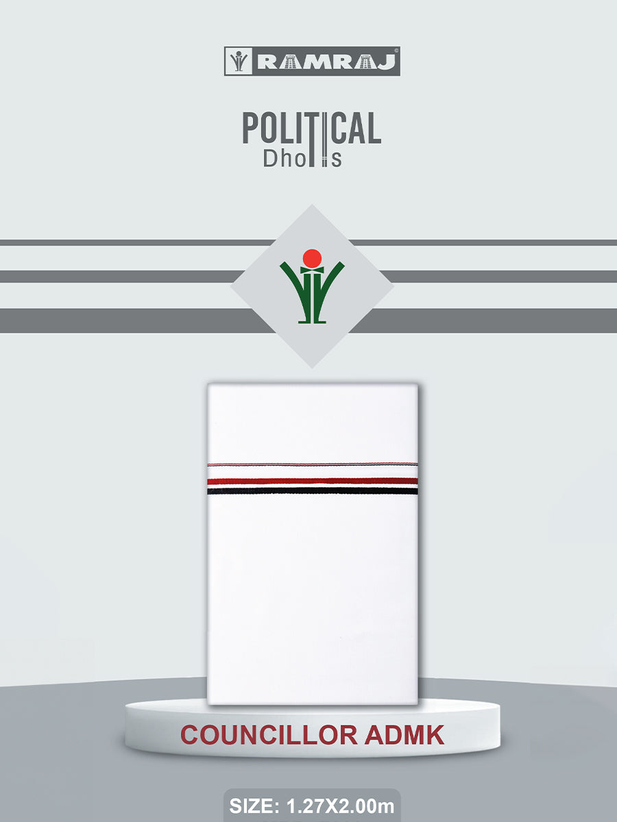 Men Cotton Blend Single Layer Political Dhoti Councilar ADMK