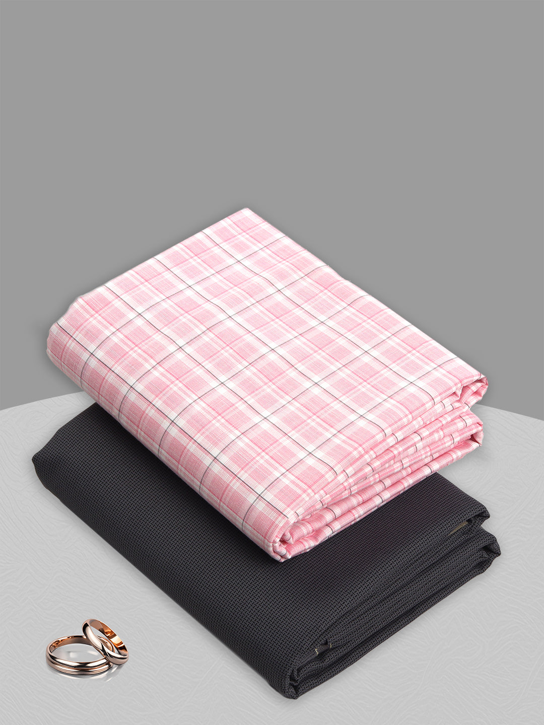 Cotton Blend Checked Shirting & Suiting Bit KK157