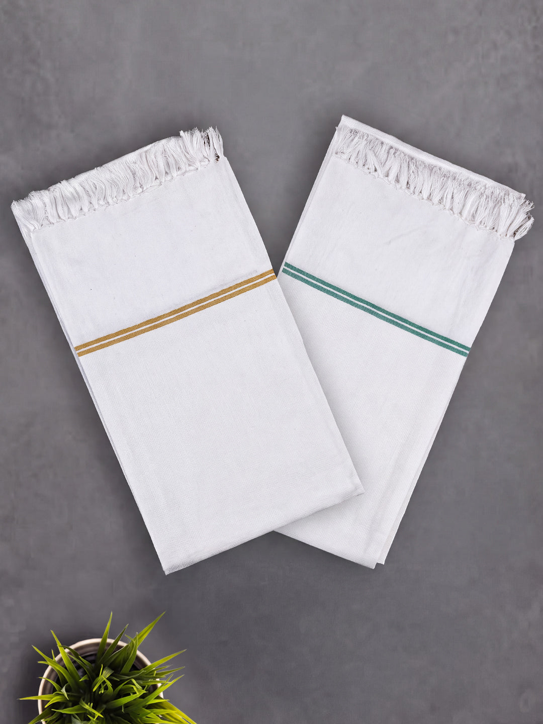 100% Cotton White Plain Bath Towel ( Pack of 2) 1046