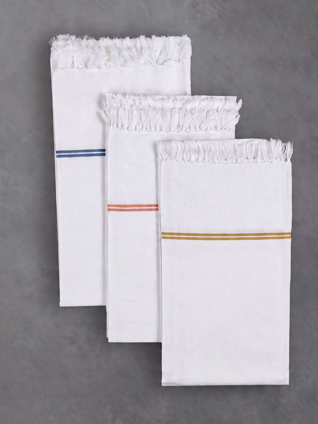 Cotton Premium Soft Feel White Bath Towel 1046 Pack of 3
